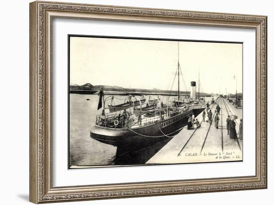 Calais, Le Steamer Le Nord Et Les Quais, Porte-null-Framed Giclee Print