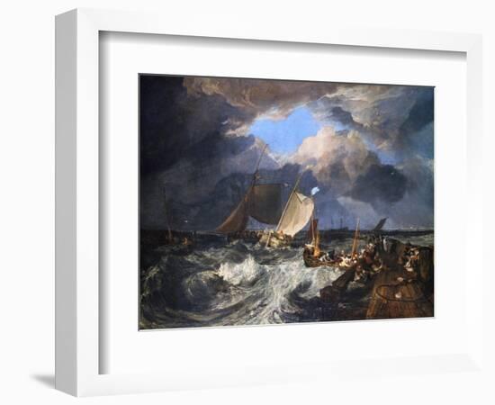 Calais Pier with French Poissards Preparing for Sea: an English Packet Arriving, 1803-J. M. W. Turner-Framed Giclee Print