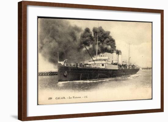 Calais, Steamer La Victoria En Port,Beacoup D Vapeur-null-Framed Giclee Print