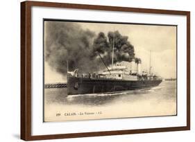 Calais, Steamer La Victoria En Port,Beacoup D Vapeur-null-Framed Giclee Print