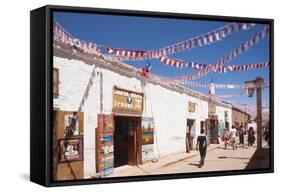 Calama Street Decorated with Streamers for September 18 Independence Day Holiday, San Pedro, Chile-Kimberly Walker-Framed Stretched Canvas