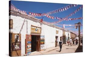 Calama Street Decorated with Streamers for September 18 Independence Day Holiday, San Pedro, Chile-Kimberly Walker-Stretched Canvas