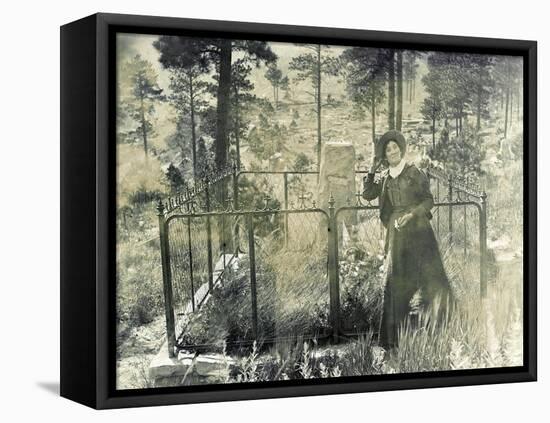Calamity Jane At Wild Bill Hickok's Grave, 1903-Science Source-Framed Stretched Canvas