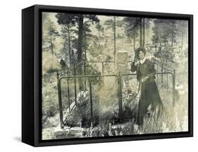 Calamity Jane At Wild Bill Hickok's Grave, 1903-Science Source-Framed Stretched Canvas