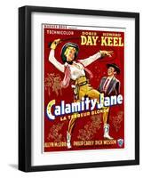 Calamity Jane, Doris Day, Howard Keel, (Belgian Poster Art), 1953-null-Framed Art Print