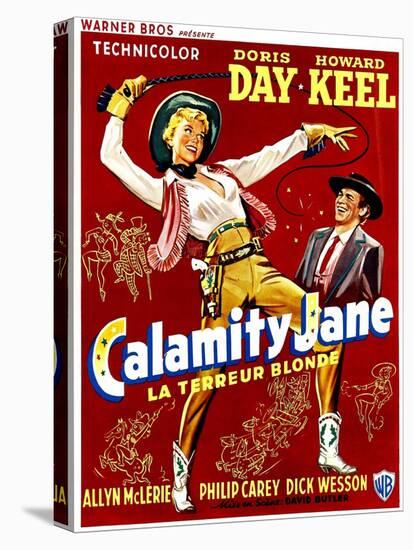 Calamity Jane, Doris Day, Howard Keel, (Belgian Poster Art), 1953-null-Stretched Canvas