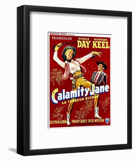 Calamity Jane, Doris Day, Howard Keel, (Belgian Poster Art), 1953-null-Framed Art Print