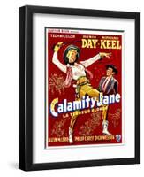 Calamity Jane, Doris Day, Howard Keel, (Belgian Poster Art), 1953-null-Framed Art Print