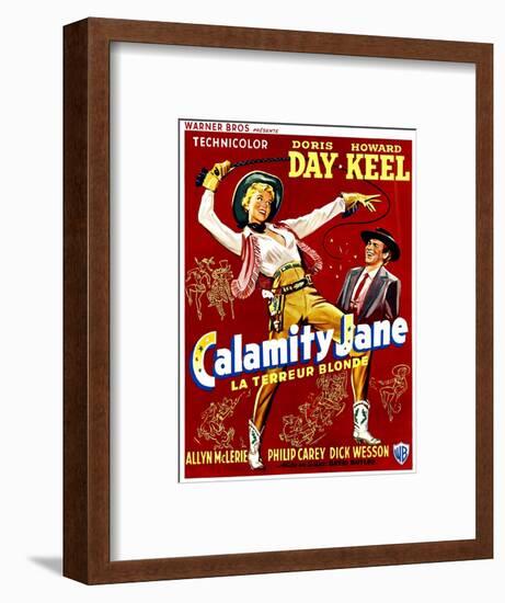 Calamity Jane, Doris Day, Howard Keel, (Belgian Poster Art), 1953-null-Framed Art Print