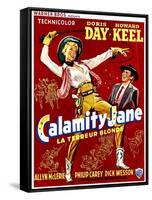 Calamity Jane, Doris Day, Howard Keel, (Belgian Poster Art), 1953-null-Framed Stretched Canvas