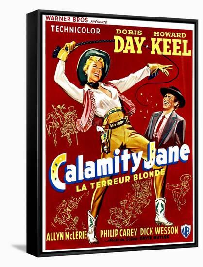 Calamity Jane, Doris Day, Howard Keel, (Belgian Poster Art), 1953-null-Framed Stretched Canvas