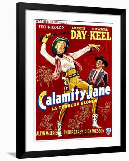 Calamity Jane, Doris Day, Howard Keel, (Belgian Poster Art), 1953-null-Framed Art Print