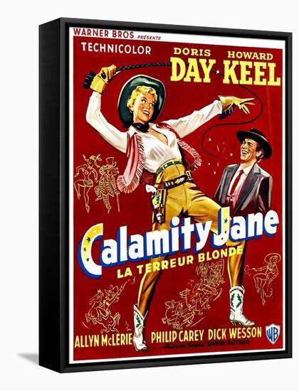 Calamity Jane, Doris Day, Howard Keel, (Belgian Poster Art), 1953-null-Framed Stretched Canvas