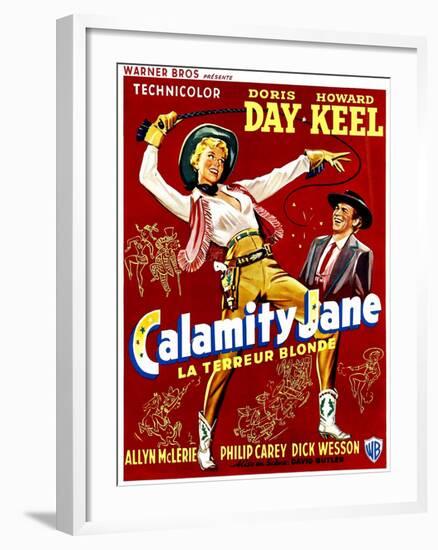 Calamity Jane, Doris Day, Howard Keel, (Belgian Poster Art), 1953-null-Framed Art Print