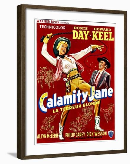 Calamity Jane, Doris Day, Howard Keel, (Belgian Poster Art), 1953-null-Framed Art Print