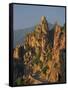 Calanche, White Granite Rocks, with Car on Road Below, Near Piana, Corsica, France, Europe-Tomlinson Ruth-Framed Stretched Canvas