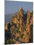 Calanche, White Granite Rocks, with Car on Road Below, Near Piana, Corsica, France, Europe-Tomlinson Ruth-Mounted Photographic Print