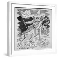 Calavera Zapatista, C.1910 (Engraving)-Jose Guadalupe Posada-Framed Giclee Print