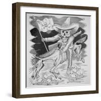 Calavera Zapatista, C.1910 (Engraving)-Jose Guadalupe Posada-Framed Premium Giclee Print