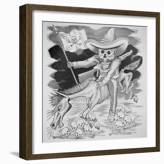 Calavera Zapatista, C.1910 (Engraving)-Jose Guadalupe Posada-Framed Premium Giclee Print