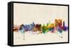 Calcutta (Kolkata) India Skyline-Michael Tompsett-Framed Stretched Canvas