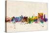 Calcutta (Kolkata) India Skyline-Michael Tompsett-Stretched Canvas