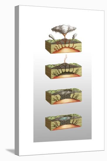 Caldera Formation, Illustration-Spencer Sutton-Stretched Canvas