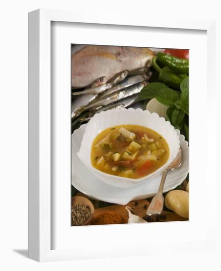 Caldo De Pescado Soup, Food of the Canary Islands, Spain, Europe-Tondini Nico-Framed Photographic Print