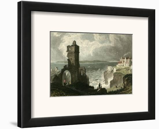 Caldy Island, from Tenby Castle-T^ Allom-Framed Art Print