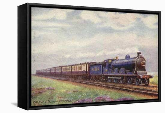 Caledonian Railway 4-6-0 Locomotive Pulling the Glasgow Express Train-null-Framed Stretched Canvas