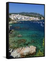 Calella De Palafrugell and Cap De St. Sebastia, Costa Brava, Catalonia, Spain, Mediterranean, Europ-Stuart Black-Framed Stretched Canvas