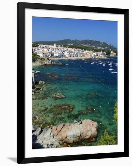 Calella De Palafrugell and Cap De St. Sebastia, Costa Brava, Catalonia, Spain, Mediterranean, Europ-Stuart Black-Framed Photographic Print