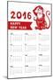 Calendar 2016.Chinese Zodiac Red Monkey.Vertical-Tatiana_Kost-Mounted Art Print