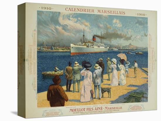 Calendrier Marseillais Travel Poster-David Dellepiane-Stretched Canvas