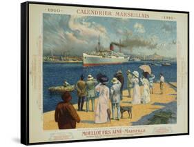 Calendrier Marseillais Travel Poster-David Dellepiane-Framed Stretched Canvas