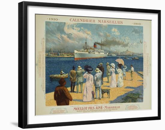 Calendrier Marseillais Travel Poster-David Dellepiane-Framed Giclee Print