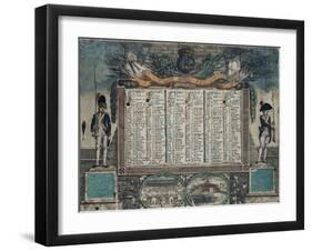 Calendrier Révolutionnaire de janvier à juin 1792-null-Framed Giclee Print