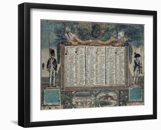 Calendrier Révolutionnaire de janvier à juin 1792-null-Framed Giclee Print