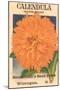 Calendula Seed Packet-null-Mounted Art Print