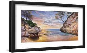 Caletta al Tramonto-Adriano Galasso-Framed Art Print