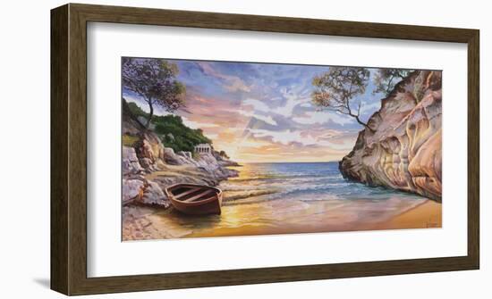 Caletta al Tramonto-Adriano Galasso-Framed Art Print