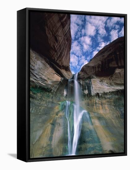 Calf Creek Falls, Utah, USA-Roland Gerth-Framed Stretched Canvas