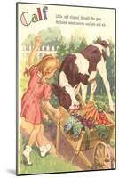 Calf, Little Girl with Vegetable Cart-null-Mounted Art Print