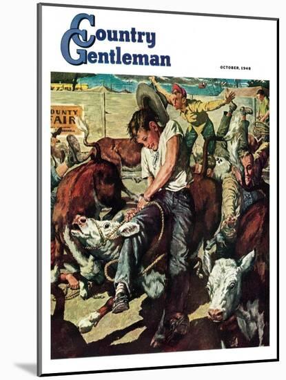"Calf Roping Contest," Country Gentleman Cover, October 1, 1948-W.C. Griffith-Mounted Giclee Print
