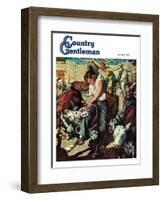 "Calf Roping Contest," Country Gentleman Cover, October 1, 1948-W.C. Griffith-Framed Giclee Print