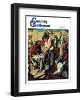 "Calf Roping Contest," Country Gentleman Cover, October 1, 1948-W.C. Griffith-Framed Giclee Print