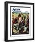 "Calf Roping Contest," Country Gentleman Cover, October 1, 1948-W.C. Griffith-Framed Giclee Print