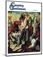 "Calf Roping Contest," Country Gentleman Cover, October 1, 1948-W.C. Griffith-Mounted Giclee Print