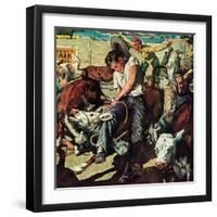 "Calf Roping Contest,"October 1, 1948-W.C. Griffith-Framed Giclee Print