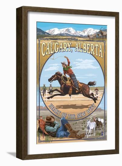 Calgary, Alberta, Canada - Heart of the New West-Lantern Press-Framed Art Print